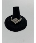 Beautiful Silver Tone 2kt Simulated Diamond Ring Size 10 Estate Jewelry ... - $40.58 CAD