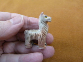 Y-LLA-ST-31) baby tan LLAMA carving SOAPSTONE stone PERU FIGURINE I love... - £6.86 GBP