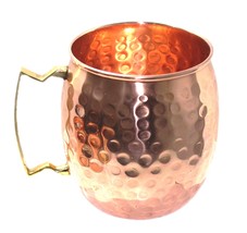 STREET CRAFT Set of 4 Handmade Solid Copper Mug Hammered Pure Copper Moscow Mule - £24.99 GBP