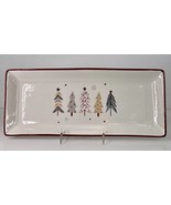 Ceramic Christmas Rectangular Platter - Festive Trees Boston Internation... - $32.42 CAD