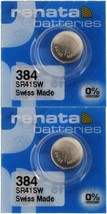 Renata 384 SR41SW Batteries - 1.55V Silver Oxide 384 Watch Battery (2 Count) - £12.78 GBP