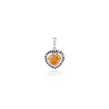 Orange Tourmaline Diamond Pendant Sterling Silver Tourmaline Pendant For Her - £194.57 GBP