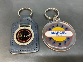 2 Vintage First Name Keyring Marcel Keychain Maître 2 Anciens Porte-Clés Prénom - £5.83 GBP