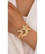 Octopus tentacle starfish gold cuff - €12,74 EUR
