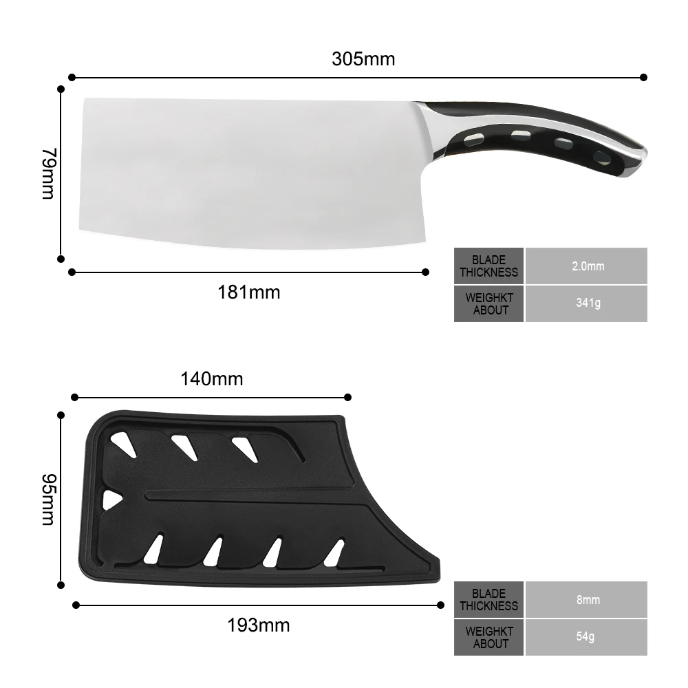 XYj Chinese Chopping  7 Inch Seamless Welding Steel Knives For Bone Meat Chicken - £236.38 GBP