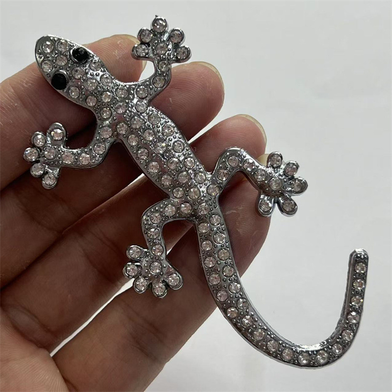 Diamond-Encrustation Gecko Car Tail Sticker Decoration 3D Three-Dimensional Meta