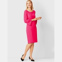 NWOT Womens Size 4 Talbots Fuchsia Pink Solid Shift Crepe Knee-Length Dress - £31.32 GBP