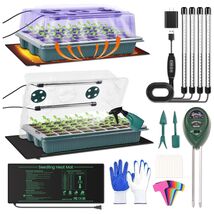2 Pack Modern Seed Starter Trays with Adjustable Lighting &amp; Seedling Ess... - $136.57