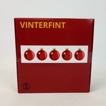 IKEA VINTERFINT Decoration 25 Pack Ornament Glass Red 1 ½&quot; New 205.534.05 - $18.32