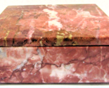 Postmodern Vintage Pink Marble Stone Lidded Box - $137.61