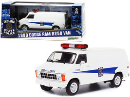 1980 Dodge Ram B250 Van White Indiana State Police 1/43 Diecast Model Greenlight - $25.98