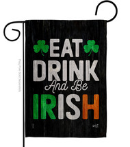 Eat Drink Be Irish Garden Flag St Patrick 13 X18.5 Double-Sided House Banner - £15.73 GBP
