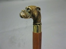 Walking Stick Brass Vintage Cane Designer Engraved Handle Victorian Wood... - $34.51