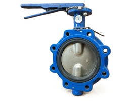 221-6 Keystone 6 Inch Disc 8 Lug Nut Cast Iron Body Blue Butterfly Valve - $2,642.40 MXN
