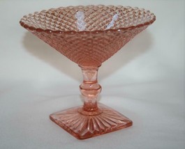 Anchor Hocking Vintage Miss America Pink Diamond Compote  #2496 - £25.57 GBP
