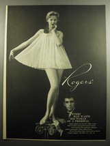 1957 Rogers Lingerie Advertisement - Every man wants his woman on a pedestal - £14.53 GBP