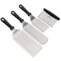 Metal Spatula Griddle Accessories Set - Griddle Scraper Flat Spatula Pancake Fli - £38.36 GBP