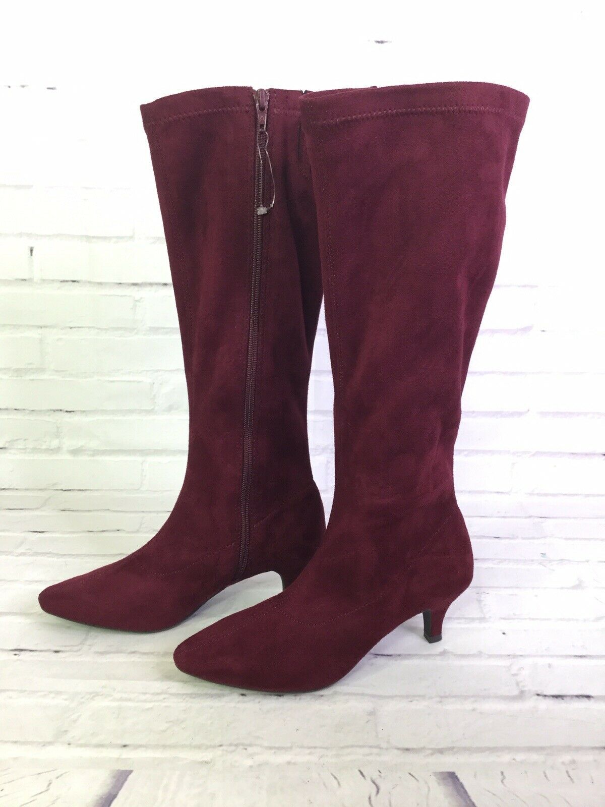 Aerosoles Women's Size 5.5 Afterward Boot Wine Red Fabric Knee High Boots - £55.37 GBP