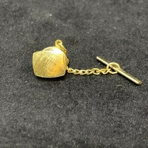 Vintage Rectangle Gold Tone Etched Tie Tack  (2318) - £7.90 GBP