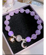Moon and star bracelet, bracelet with charms and strass, simil pandora b... - $26.06 CAD
