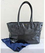 Cole Haan Black Leather Shoulder Tote Handbag with Blue Dust Bag - $2,431.53 MXN