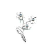 Blue Zircon Sterling Silver Pin 1930s-50s HSB Co. Retro 2“ Long Statemen... - €38,54 EUR