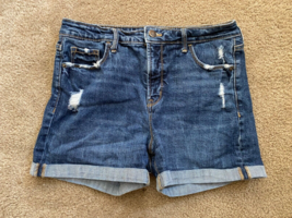Old Navy Shorts Womens 8 Blue High Rise Cut-Off O.G. Straight Stone Wash... - $14.89