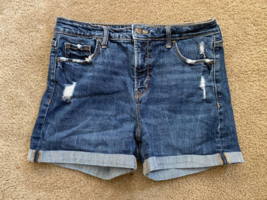 Old Navy Shorts Womens 8 Blue High Rise Cut-Off O.G. Straight Stone Wash Denim - £11.64 GBP