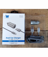 Just Wireless 17 watt USB / USB-C Dual Car Charger and Cable - Gray - $124.49 MXN