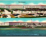 Dual View Pentagon Building Arlington Virginia VA UNP Unused Linen Postc... - $5.08