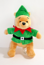 Disney Store Winnie the Pooh 8&quot; Santa&#39;s Elf Christmas Stuffed Animal Toy w/Tags - £11.89 GBP