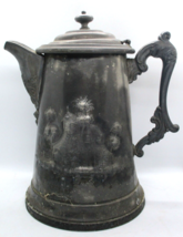 Antique Japanese Silver Plated Ice Water Pitcher with Repousse Temple Scene  - £193.84 GBP