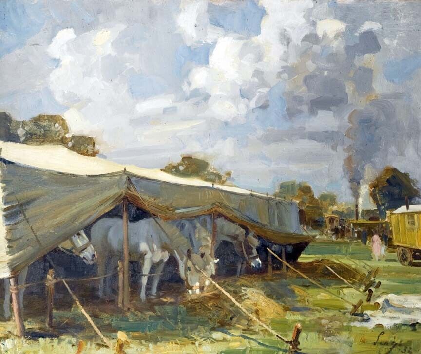 Framed canvas art print gicle Edward Brian Seago the horse tent  24 X 18 Inches