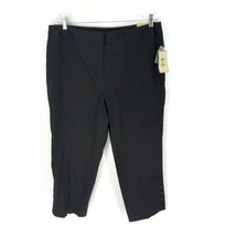 Requirements Womens Capri Pants Black High Rise Stretch Buttons Plus 18 New - £12.61 GBP