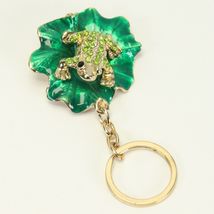 Cute Frog Shape Crystal Rhinestone Sparkling Keychain 1.8" W x 2" H x .7... - $9.79