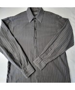 Kenneth Cole Reaction Long Sleeve Button Shirt Mens Large Gray Slate Pin... - $4.50