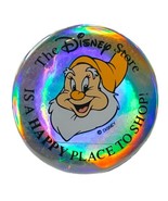 Disney Store Happy Dwarf Metal Pin Back Button Holographic 3” Vintage 80... - $8.57