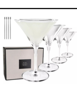 PURE MORA Martini Glasses Set of 4-7oz - Handblown Premium Crystal Glass... - $559.90 MXN