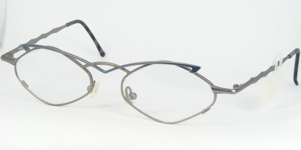 Vintage BI 8452-8 SILVER-GREY / BLUE EYEGLASSES GLASSES METAL FRAME 50-1... - $56.42
