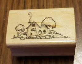 Hero Arts Suburban Home With Fireplace Wood Mounted Rubber Stamp C544 - $5.93