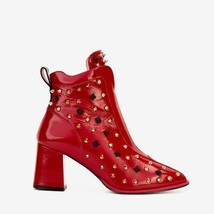 The Infanta Red Leather Block Heel Women Boot image 7