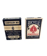 Vtg Set Of 2 Playing Card Decks, BNIB Chrysler 302 & Used Bicycle Pinochle - $12.61