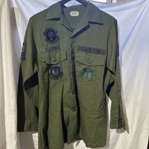 US Air Force Utility Shirt OG-507 Green 15 1/2 x 31 Vintage Tech Sgt Military - £27.17 GBP
