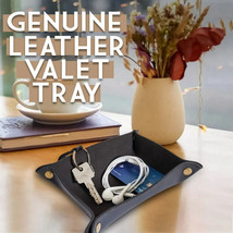 Leather Valet Tray Bedside Storage Tray Catchall Organizer Keys Jewelry Coin - £16.48 GBP