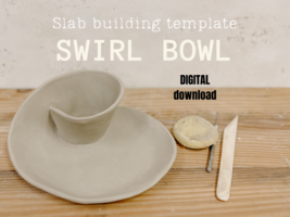 Swirl bowl pottery template,ceramic pattern, DIY slab building template - £3.56 GBP