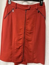Blue Les Copains Women&#39;s Skirt Red w/ Zipper Size 42 / 6-8 - £30.36 GBP