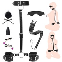 Bdsm Neck To Wrist Bondage Restraints Kit, 6 Pcs Couple Adult Toys Set Frisky Be - £23.59 GBP