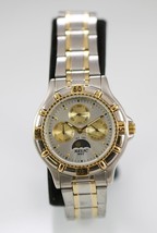 Relic Wet Men Watch Silver Gold Stainless Steel 50m Moon Month Day Date Quartz - £26.60 GBP