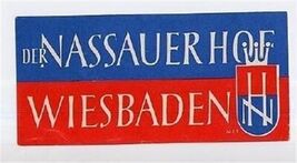 Der Nassauer Hof Luggage Label Wiesbaden Germany - $8.91