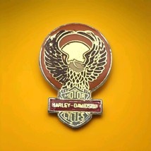 Biker Eagle Pin Vintage Gold Tone Enamel - $12.95